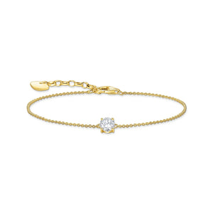 THOMAS SABO BRACELET with White Zirconia Pendant - Gold TA2156Y