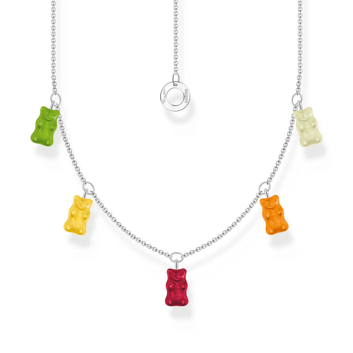 Thomas Sabo Silver Necklace with 5 Colourful Goldbears TKE2205