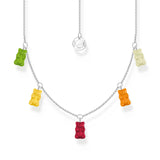 Thomas Sabo Silver Necklace with 5 Colourful Goldbears TKE2205