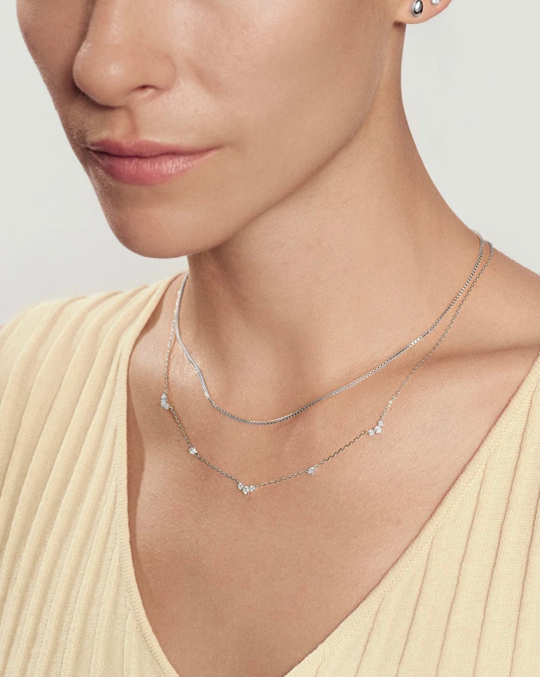 Ania Haie Silver Cluster & Single Station Necklace N079-04H