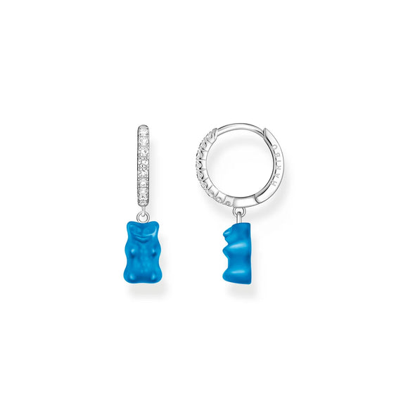 THOMAS SABO Single Hoop Earring with Blue Goldbears Pendant & Zirconia TCR726BLU