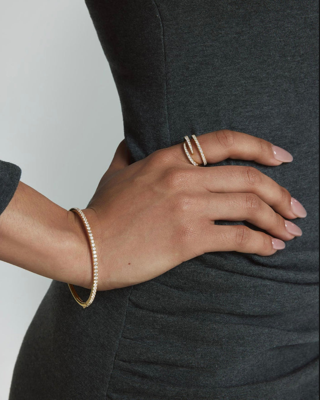 Ania Haie Gold Spiral Pavé Adjustable Ring R079-01G