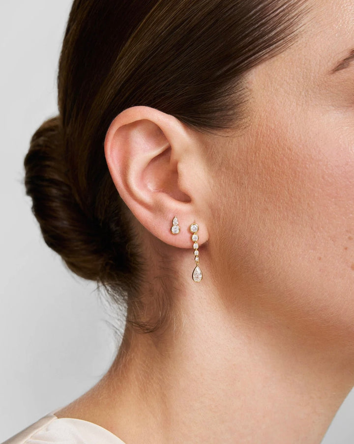 Ania Haie Gold Bezel Round & Teardrop Stud Earrings E076-01G