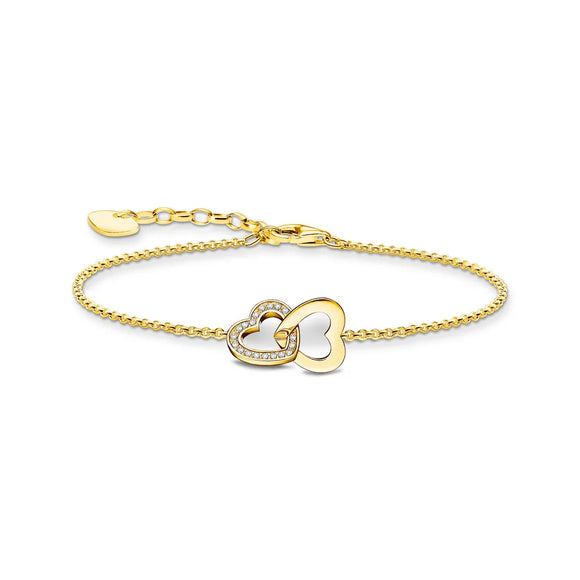 THOMAS SABO BRACELET With Intertwined Hearts Pendant - Gold TA2163Y