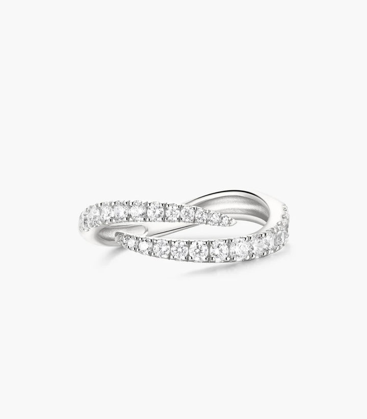 Ania Haie Silver Spiral Pavé Adjustable Ring R079-01H