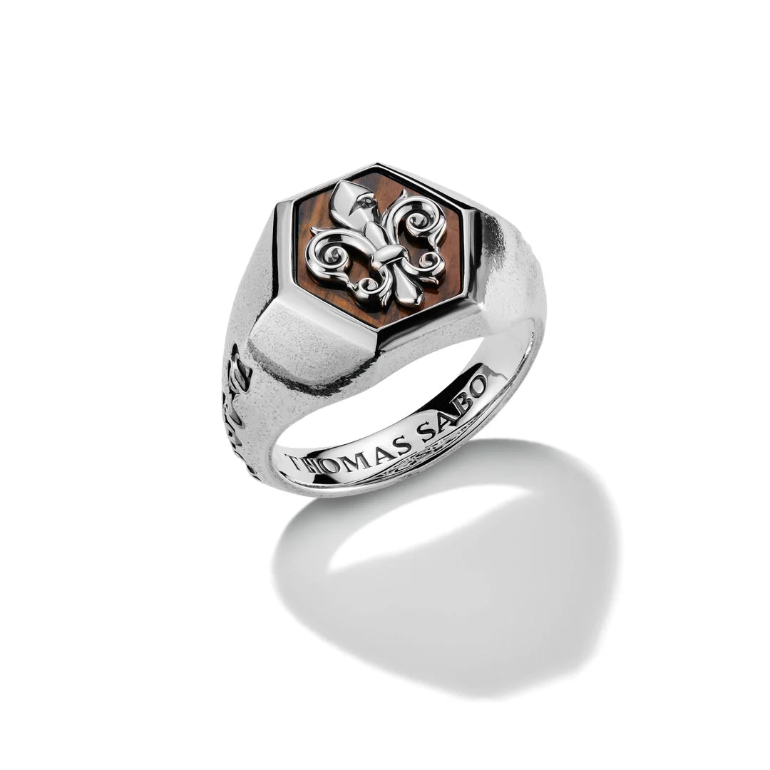 THOMAS SABO Signet Ring Lily Emblem TR2516M