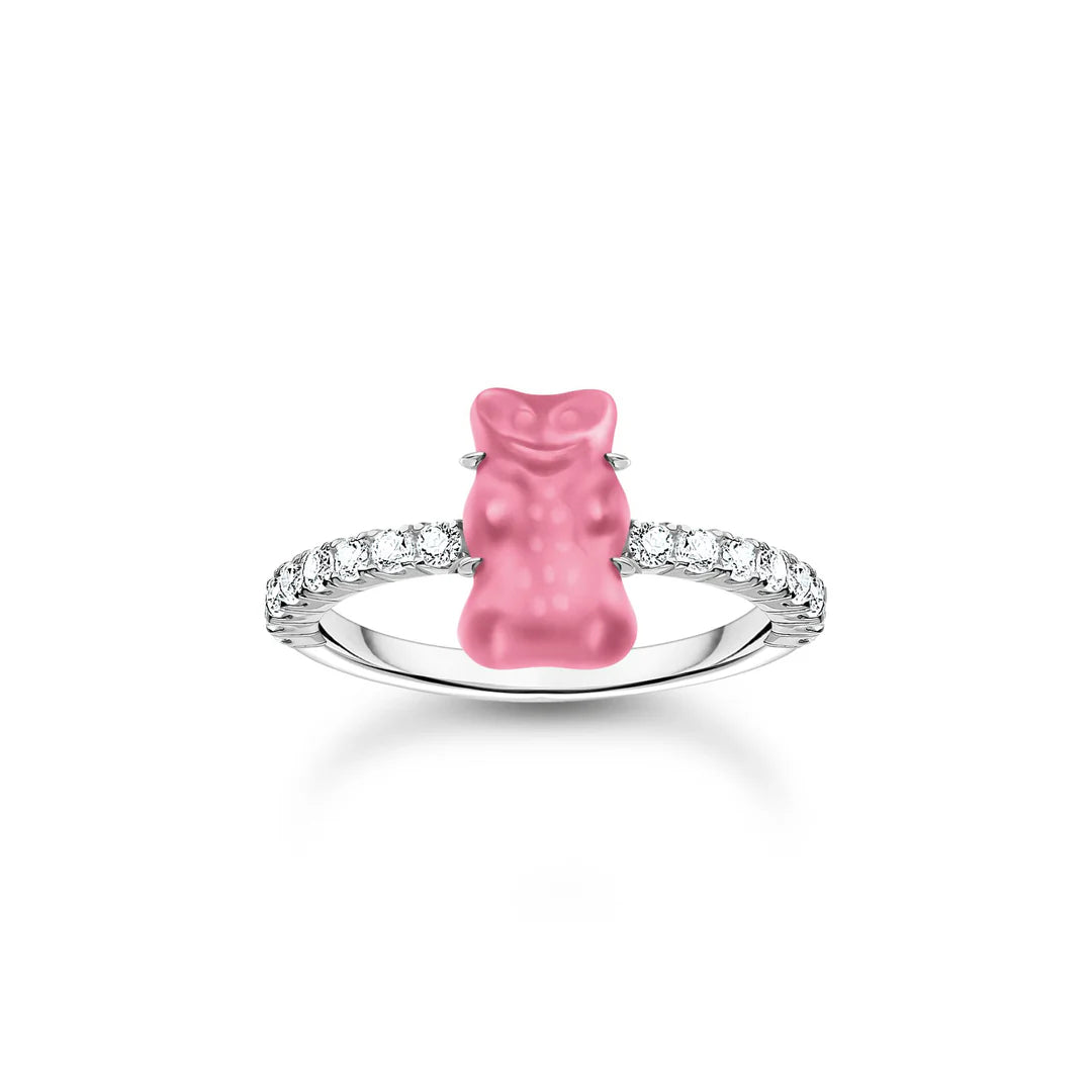 Thomas Sabo Silver Ring with Pink Mini Goldbear TR2459P