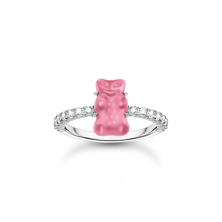 Thomas Sabo Silver Ring with Pink Mini Goldbear TR2459P