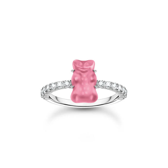 Thomas Sabo Silver Ring with Pink Mini Goldbear TR2459P