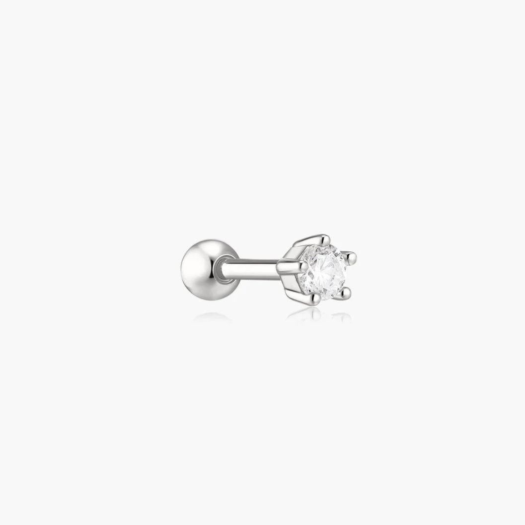 Ania Haie Silver Five-Prong Sparkle Barbell Earring E079-03H
