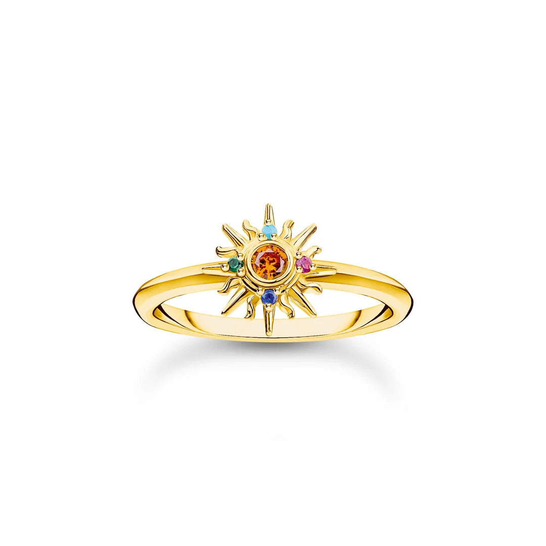 THOMAS SABO RING with Sun and Colourful Stones TR2458Y