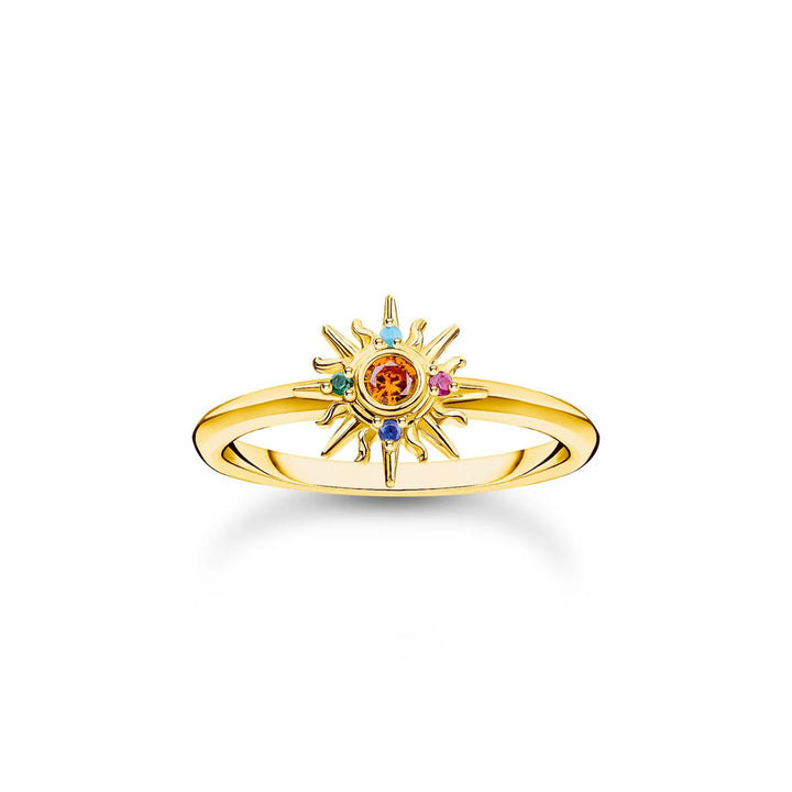 THOMAS SABO RING with Sun and Colourful Stones TR2458Y