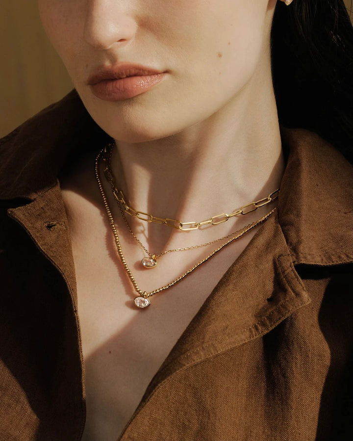 Ania Haie Gold Bezel Organic Pebble Necklace N076-03G