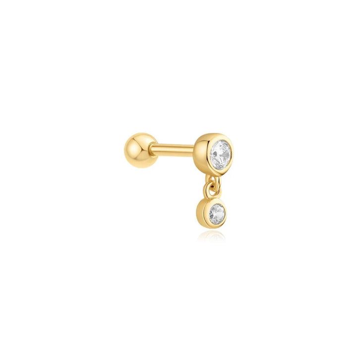 Ania Haie Gold Bezel Dangle Barbell Single Earring E070-09G
