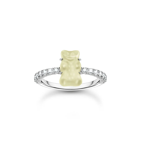 Thomas Sabo Silver Ring with Pineapple White Mini Goldbear TR2459W