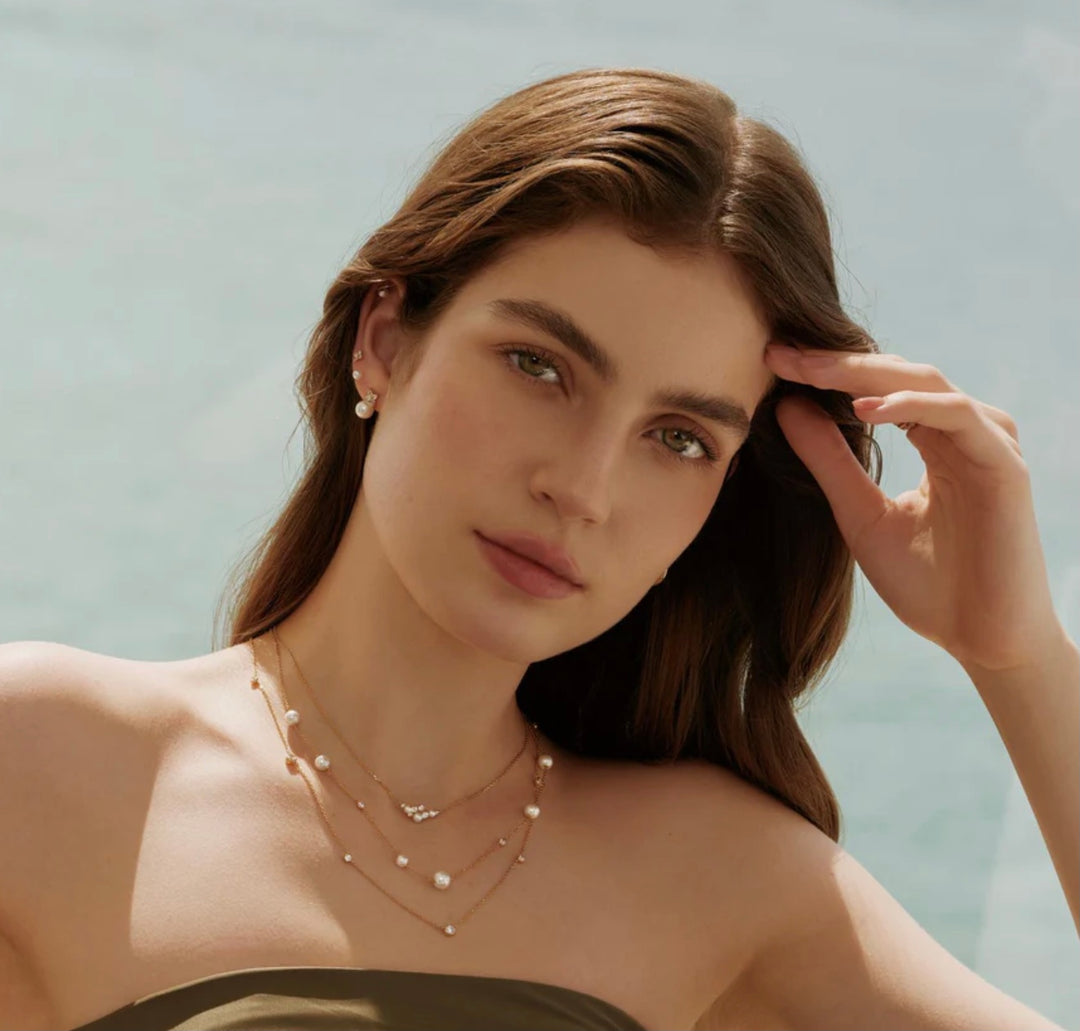 Ania Haie Gold Shell Pearl Cluster Necklace N074-06G