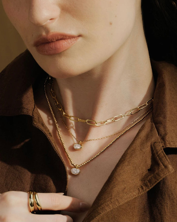 Ania Haie Gold Bezel Organic Pebble Necklace N076-03G