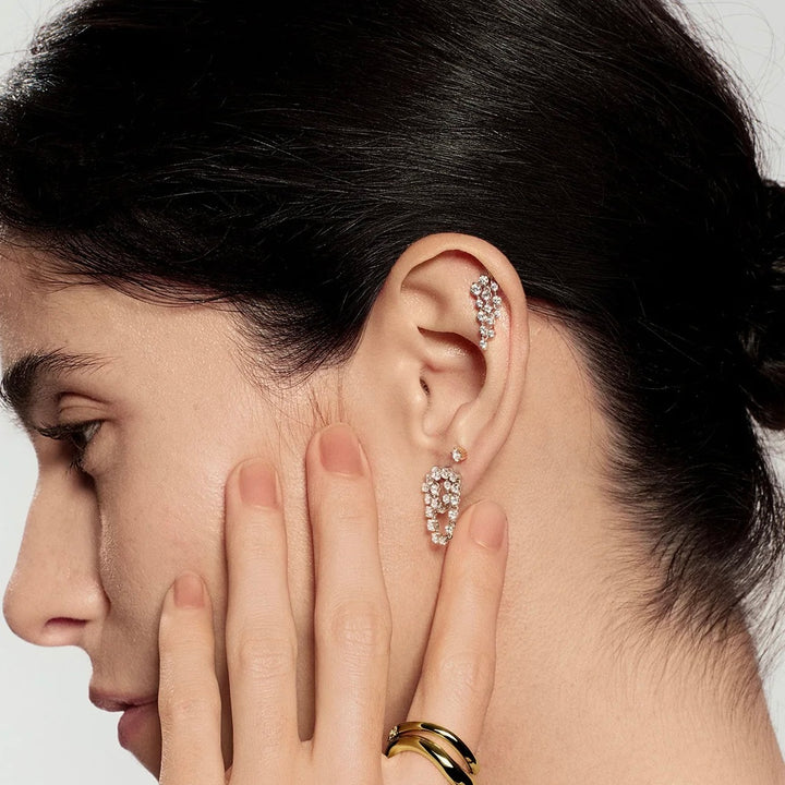 Ania Haie Silver Five-Prong Sparkle Barbell Earring E079-03H