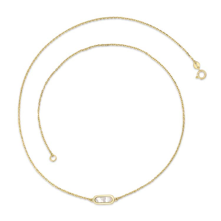 9K Yellow Gold Mop Necklace 45cm