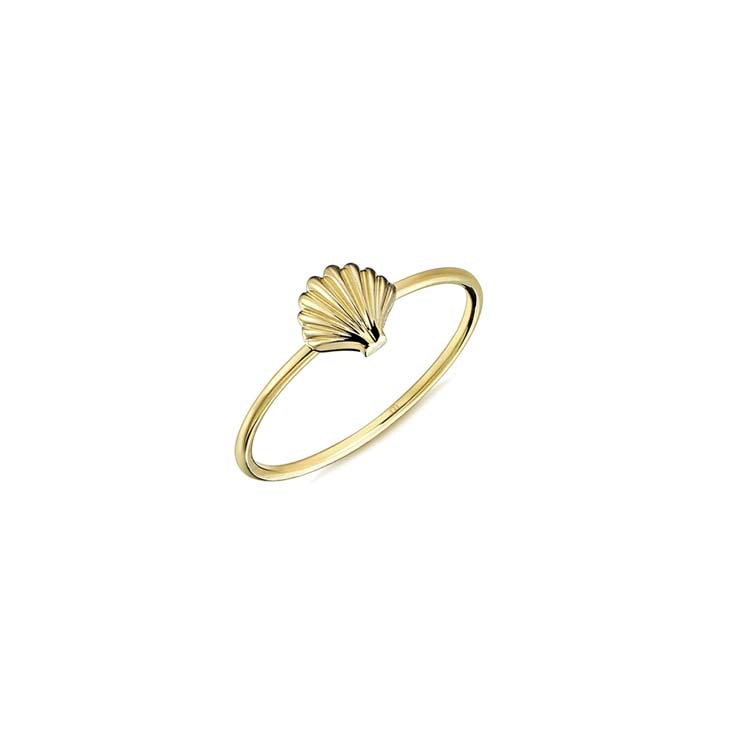 9K Yellow Gold Clam Shell Ring