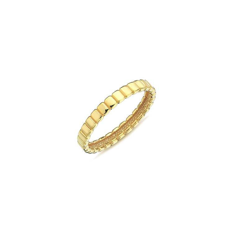 9K Yellow Gold Ribbed Ring