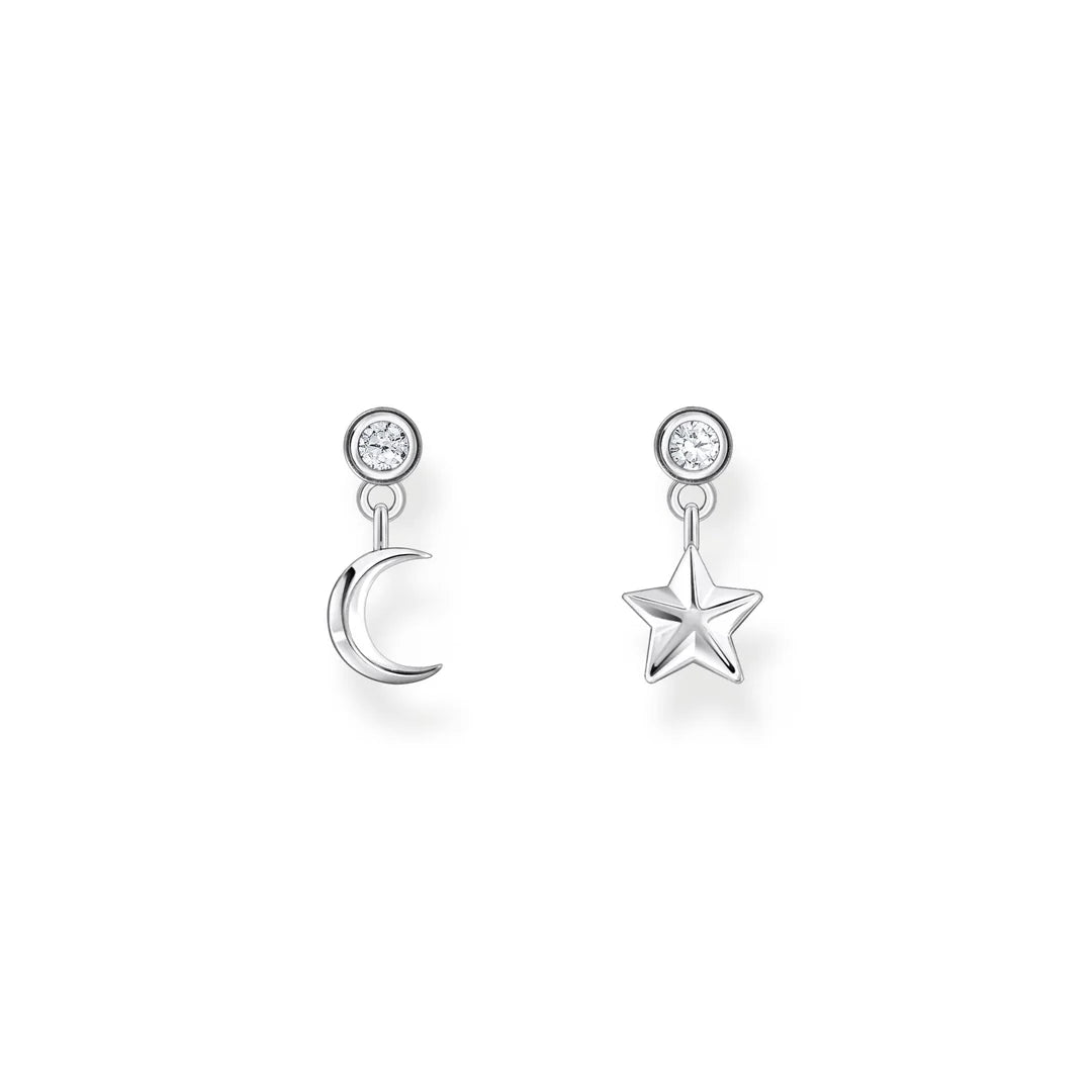 THOMAS SABO EAR STUDS with Sun and Moon - SILVER TH2293