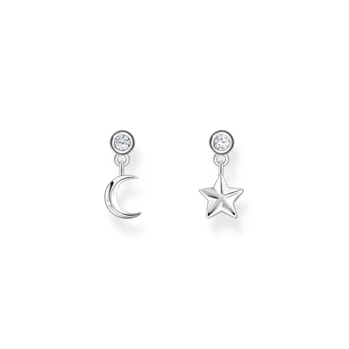 THOMAS SABO EAR STUDS with Sun and Moon - SILVER TH2293