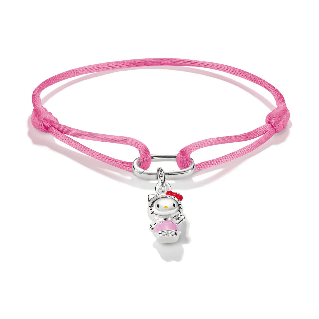 THOMAS SABO Hello Kitty Textile Bracelet Pink with Charm TA2242
