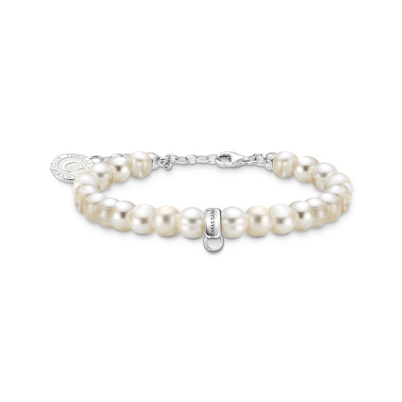 THOMAS SABO Charm Member Bracelet with White Oval-Shaped Pearls TA2142WH