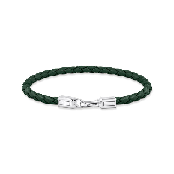 THOMAS SABO Bracelet with Braided, Green Leather TA2147GR