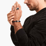 THOMAS SABO Double Bracelet with Braided, Black Leather TA2148BL