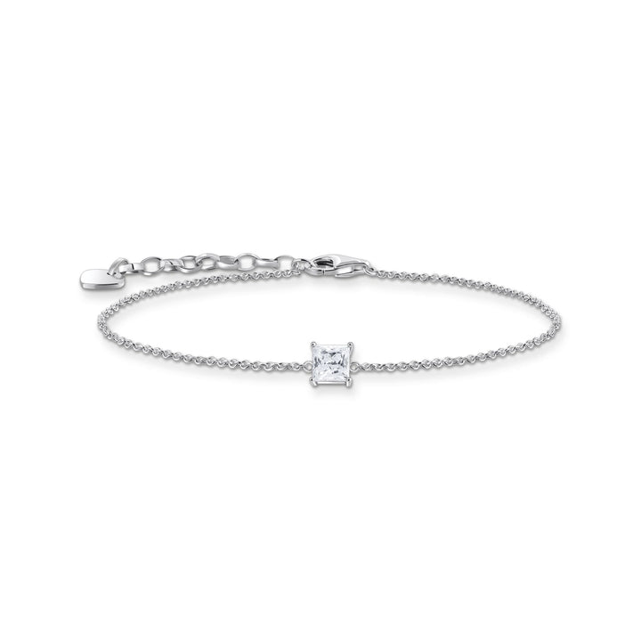 THOMAS SABO Bracelet with square stone pendant in white silver TA2158