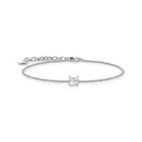 THOMAS SABO Bracelet with square stone pendant in white silver TA2158