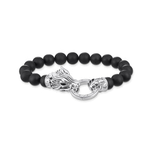 THOMAS SABO Bracelet with obsidian beads and dragon clasp TA2164