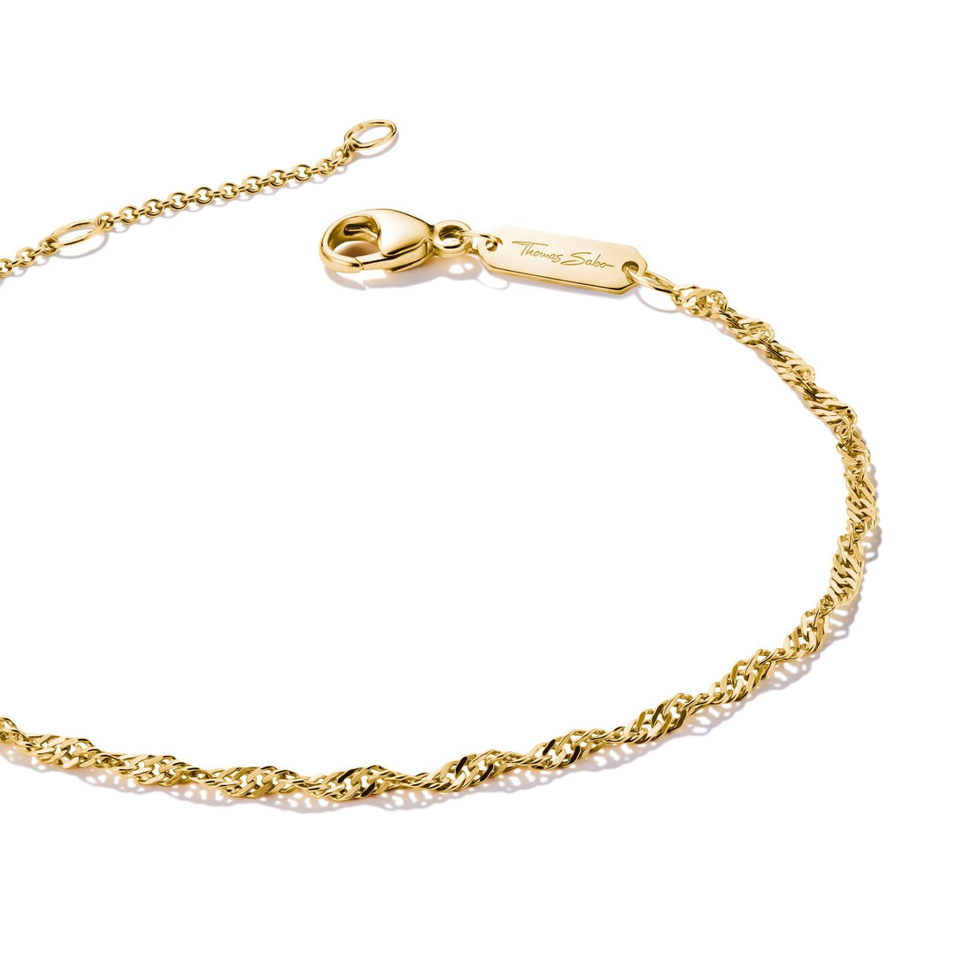 Thomas Sabo Gold-Tone Stainless Steel Singapore Bracelet 1.7mm TA2208SY