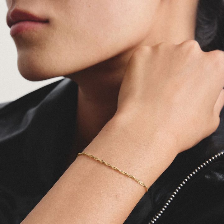 Thomas Sabo Gold-Tone Stainless Steel Singapore Bracelet 1.7mm TA2208SY