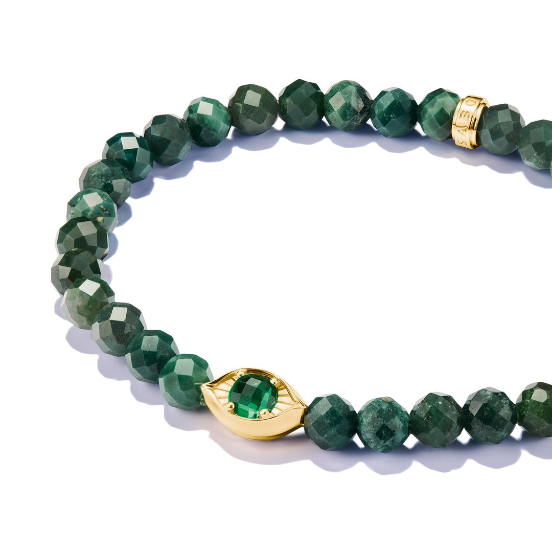 THOMAS SABO Moss Agate Eye Bead Bracelet TA2210GRY