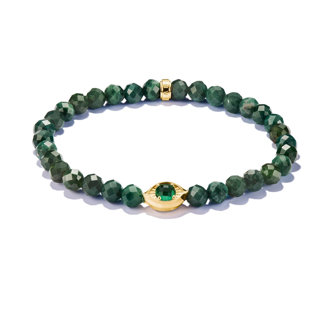 THOMAS SABO Moss Agate Eye Bead Bracelet TA2210GRY