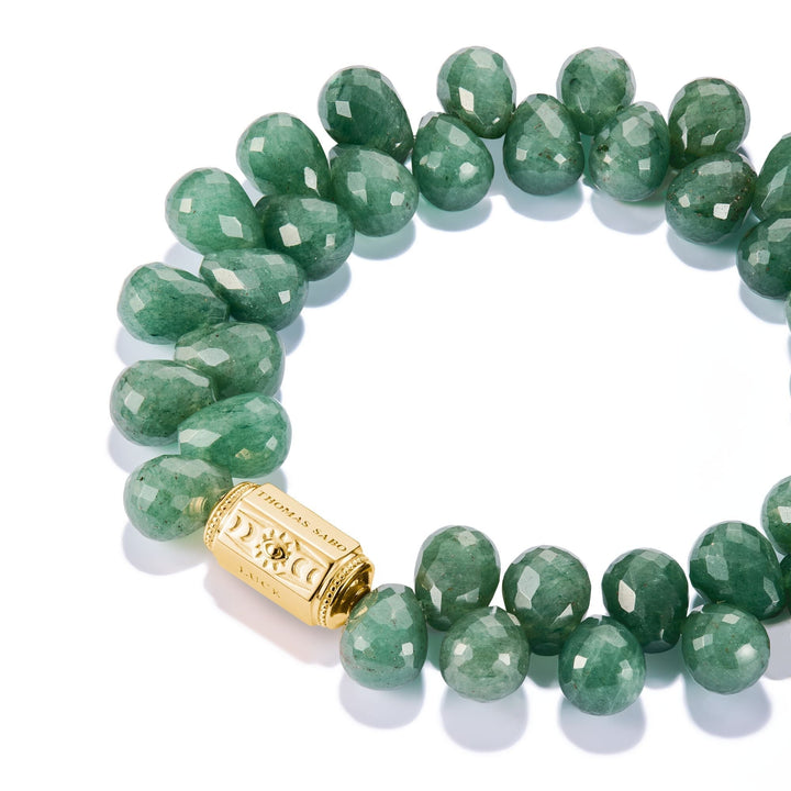 THOMAS SABO Green Bead Bracelet Two-Row TA2215GRY