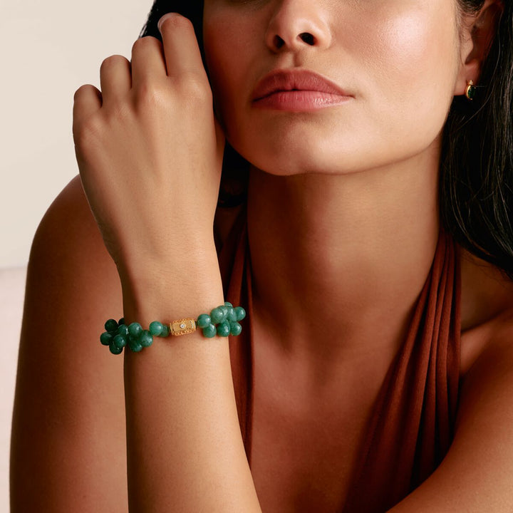 THOMAS SABO Green Bead Bracelet Two-Row TA2215GRY