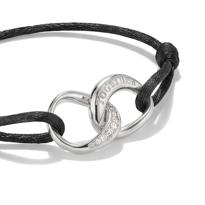 THOMAS SABO Textile bracelet Together black with zirconia TA2236BL