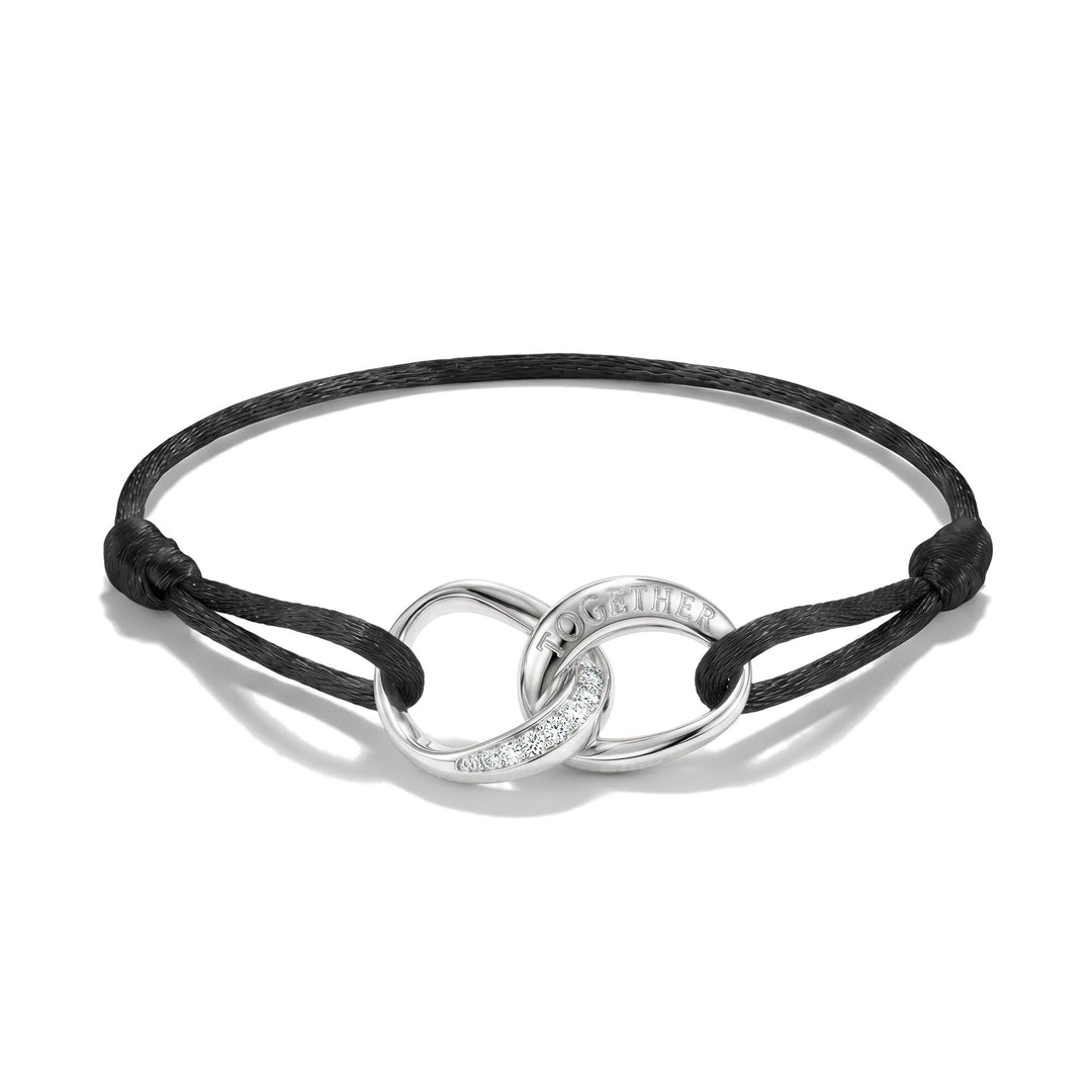 THOMAS SABO Textile bracelet Together black with zirconia TA2236BL