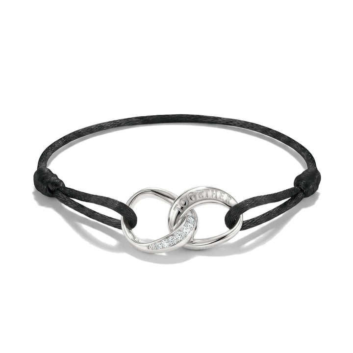 THOMAS SABO Textile bracelet Together black with zirconia TA2236BL