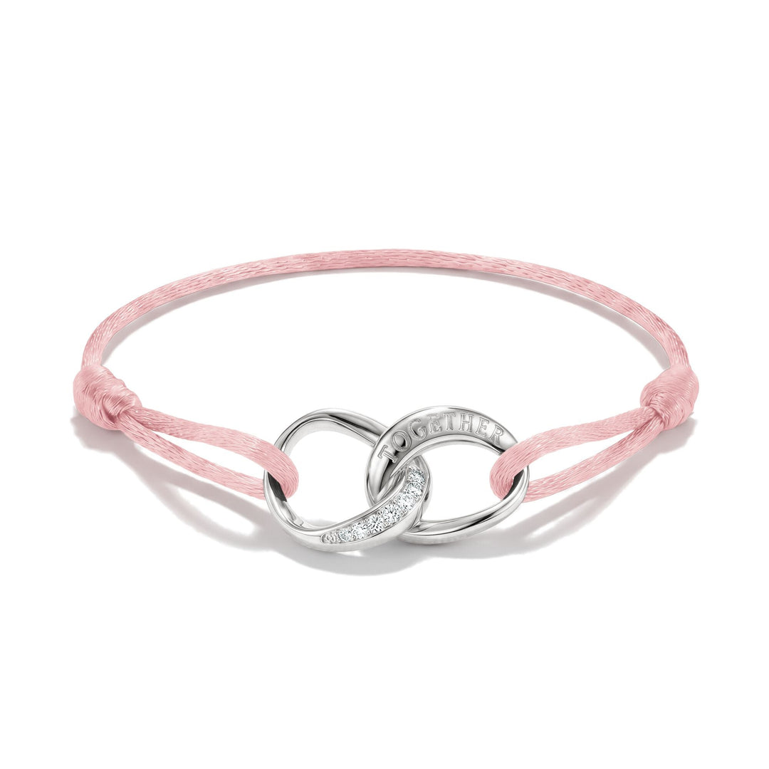 THOMAS SABO Textile bracelet Together pink with zirconia TA2236PI