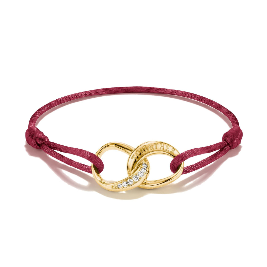 Thomas Sabo Textile bracelet Together red with zirconia TA2236MREY