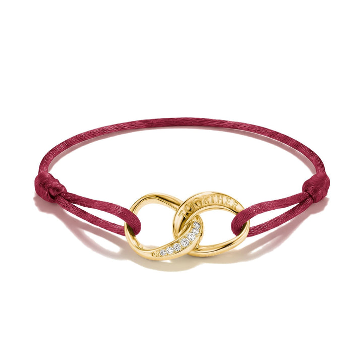 Thomas Sabo Textile bracelet Together red with zirconia TA2236MREY