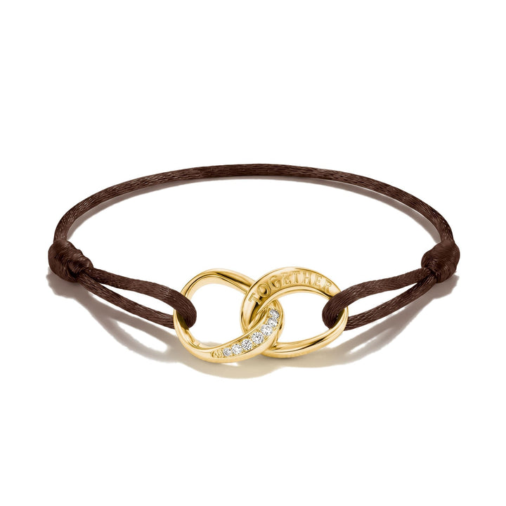 THOMAS SABO Textile bracelet Together brown with zirconia TA2236MBRY