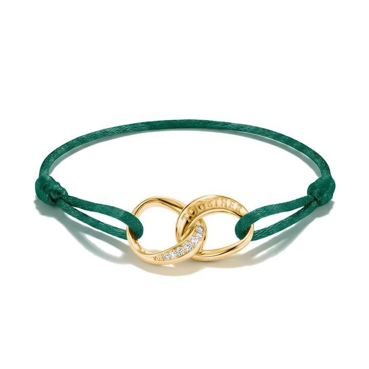 THOMAS SABO Textile bracelet Together green with zirconia TA2236MGRY