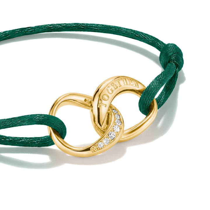 THOMAS SABO Textile bracelet Together green with zirconia TA2236MGRY