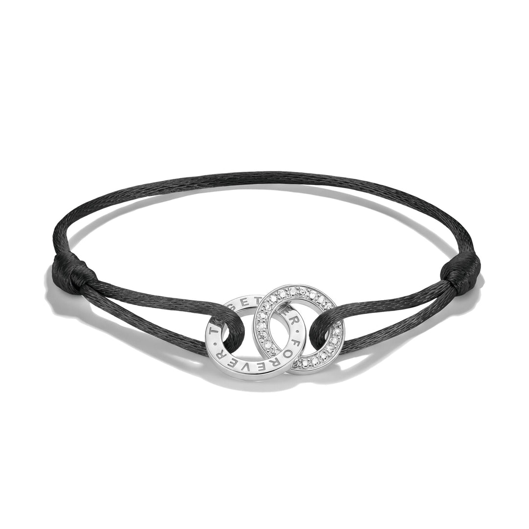 THOMAS SABO Textile bracelet Together black with zirconia TA2240BL